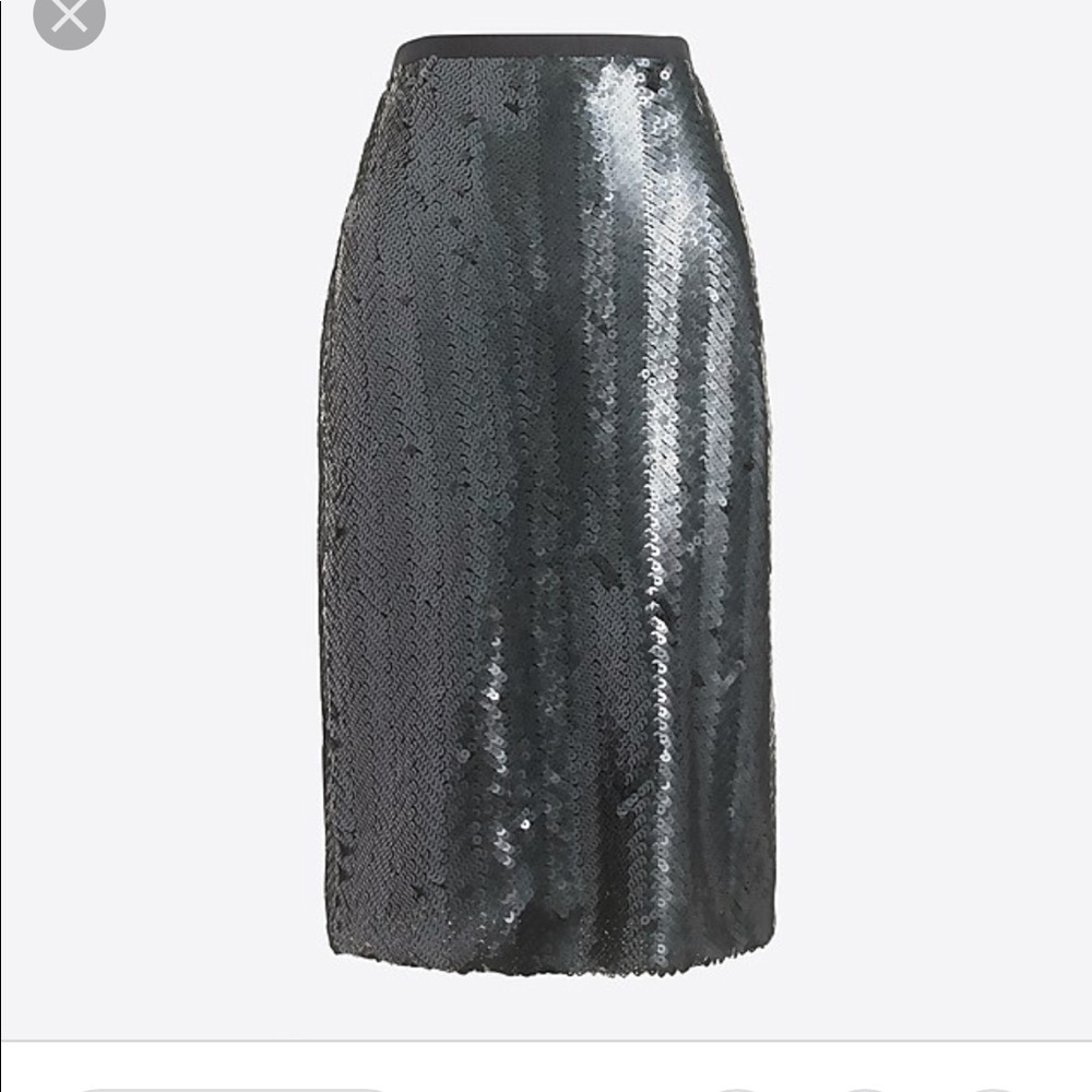 Black sequin chevron pattern jcrew skirt NWT